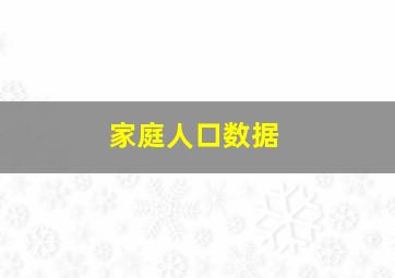 家庭人口数据