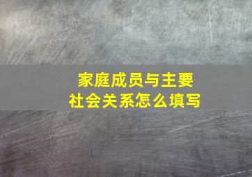 家庭成员与主要社会关系怎么填写