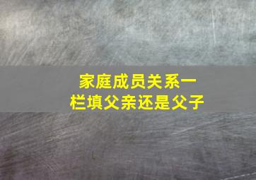 家庭成员关系一栏填父亲还是父子