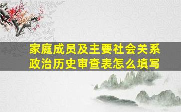 家庭成员及主要社会关系政治历史审查表怎么填写