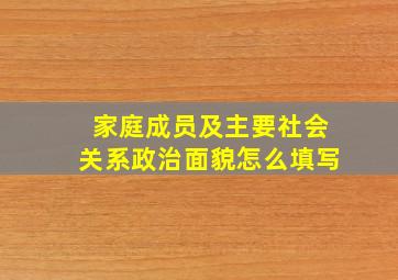 家庭成员及主要社会关系政治面貌怎么填写