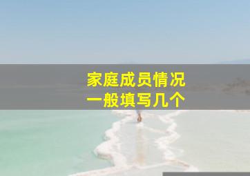 家庭成员情况一般填写几个