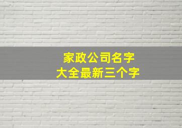 家政公司名字大全最新三个字