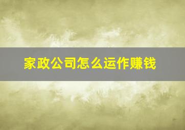 家政公司怎么运作赚钱