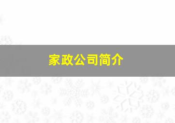 家政公司简介