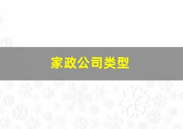 家政公司类型