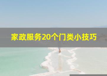 家政服务20个门类小技巧