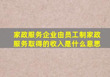 家政服务企业由员工制家政服务取得的收入是什么意思