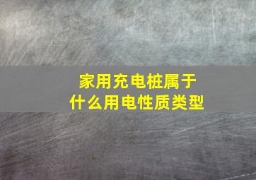 家用充电桩属于什么用电性质类型