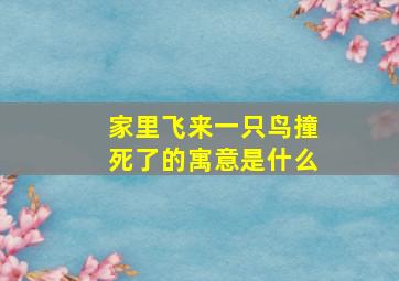 家里飞来一只鸟撞死了的寓意是什么