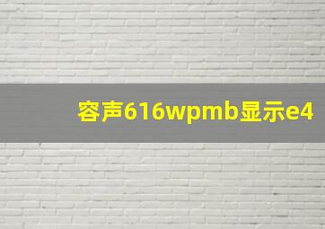 容声616wpmb显示e4