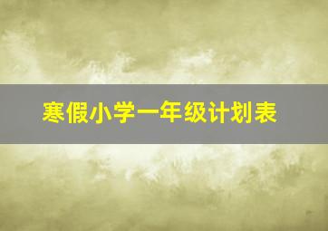 寒假小学一年级计划表