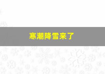 寒潮降雪来了