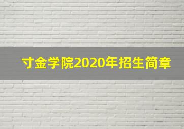 寸金学院2020年招生简章