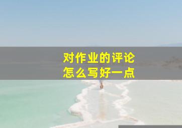 对作业的评论怎么写好一点