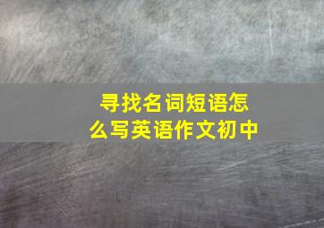 寻找名词短语怎么写英语作文初中