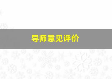 导师意见评价