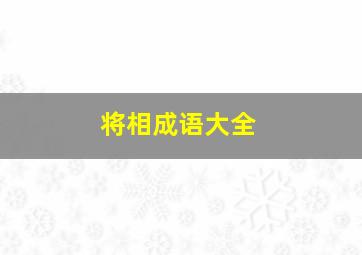 将相成语大全