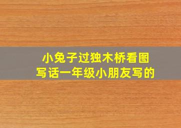 小兔子过独木桥看图写话一年级小朋友写的