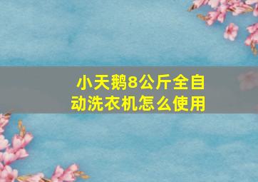 小天鹅8公斤全自动洗衣机怎么使用