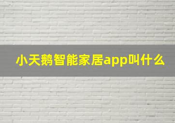 小天鹅智能家居app叫什么