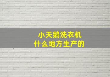 小天鹅洗衣机什么地方生产的