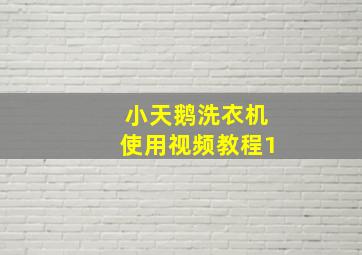 小天鹅洗衣机使用视频教程1