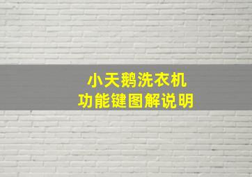 小天鹅洗衣机功能键图解说明