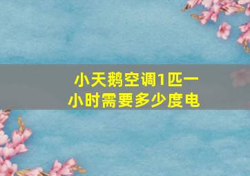 小天鹅空调1匹一小时需要多少度电