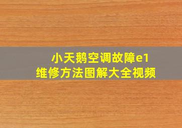 小天鹅空调故障e1维修方法图解大全视频