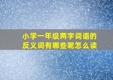 小学一年级两字词语的反义词有哪些呢怎么读