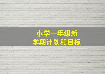 小学一年级新学期计划和目标