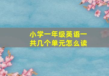 小学一年级英语一共几个单元怎么读