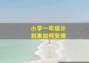 小学一年级计划表如何安排