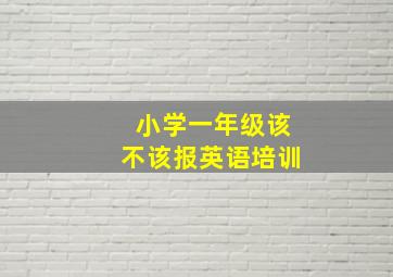 小学一年级该不该报英语培训