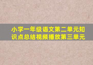 小学一年级语文第二单元知识点总结视频播放第三单元