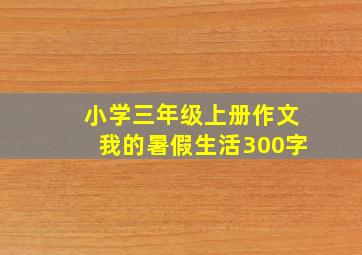 小学三年级上册作文我的暑假生活300字