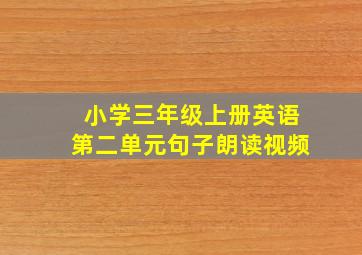 小学三年级上册英语第二单元句子朗读视频