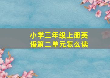 小学三年级上册英语第二单元怎么读