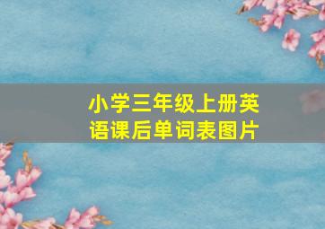 小学三年级上册英语课后单词表图片