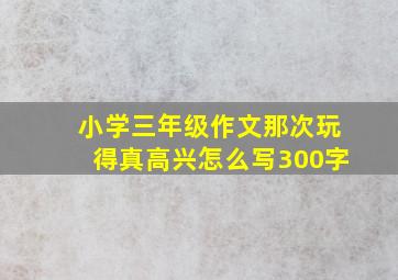 小学三年级作文那次玩得真高兴怎么写300字