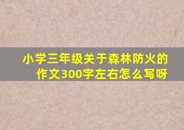 小学三年级关于森林防火的作文300字左右怎么写呀