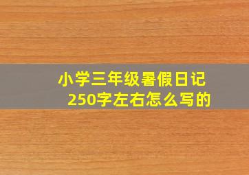 小学三年级暑假日记250字左右怎么写的