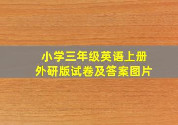 小学三年级英语上册外研版试卷及答案图片