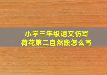 小学三年级语文仿写荷花第二自然段怎么写