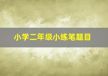 小学二年级小练笔题目