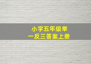 小学五年级举一反三答案上册