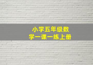 小学五年级数学一课一练上册