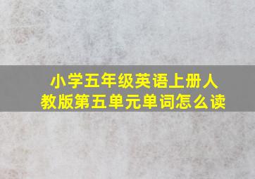 小学五年级英语上册人教版第五单元单词怎么读