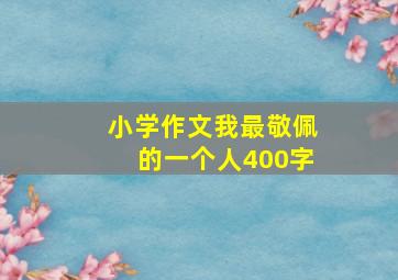 小学作文我最敬佩的一个人400字